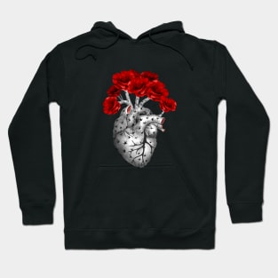 Cactus shape Heart, succulent heart and red flowers, Prickly Heart, succulent lover, Plant lover Hoodie